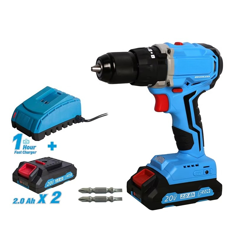 Power Drill Cordless - 20V 무선 브러시리스 드릴 파워툴 세트